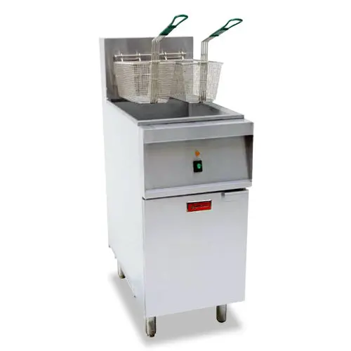 Omcan 47739 40-Lb. Electric Floor Fryer – Stainless Steel Construction, Thermostatic Control 1