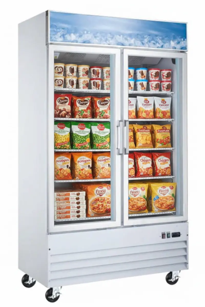 Omcan 50031 49-Inch Two-Door Glass-Door Freezer – 29 Cu. Ft. 1