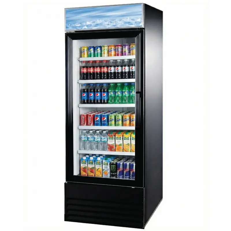 Omcan 50037 28-Inch Single-Door Black Glass Refrigerator – 23 Cu. Ft. 1