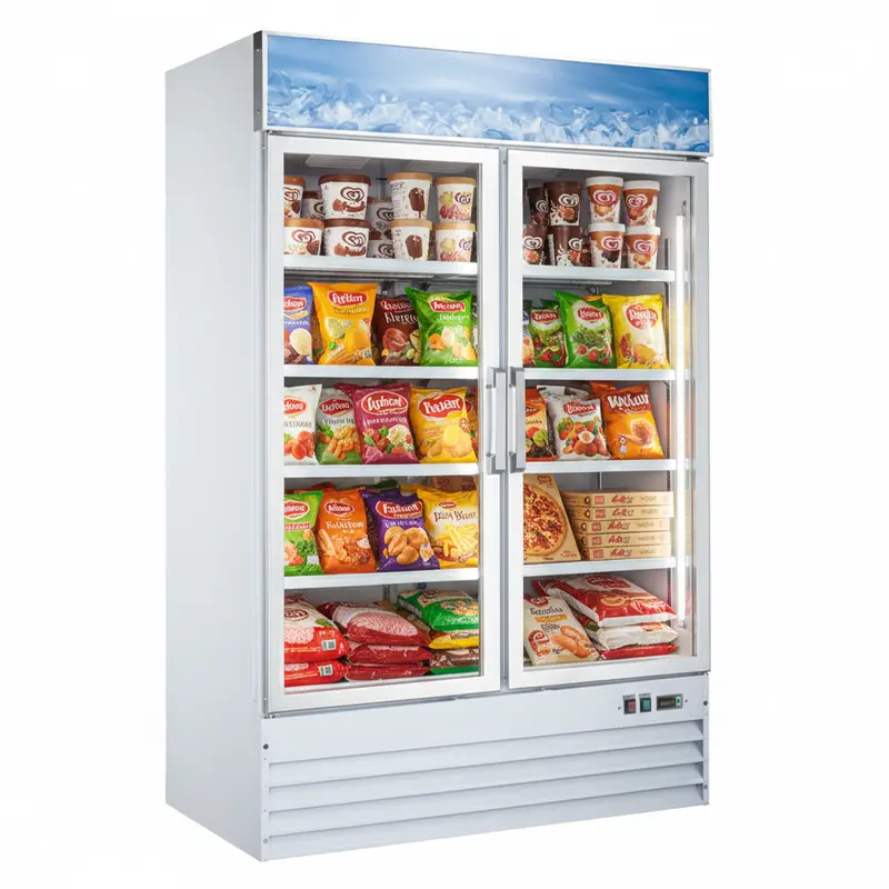 Omcan 50075 53-Inch Two-Door Swing-Glass Freezer – 45 Cu. Ft. Capacity 1