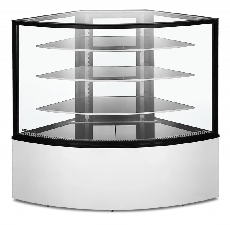 Omcan 59-Inch Corner Refrigerated Glass Display Case – 16.8 Cu. Ft. (475 L), Model 47708 1
