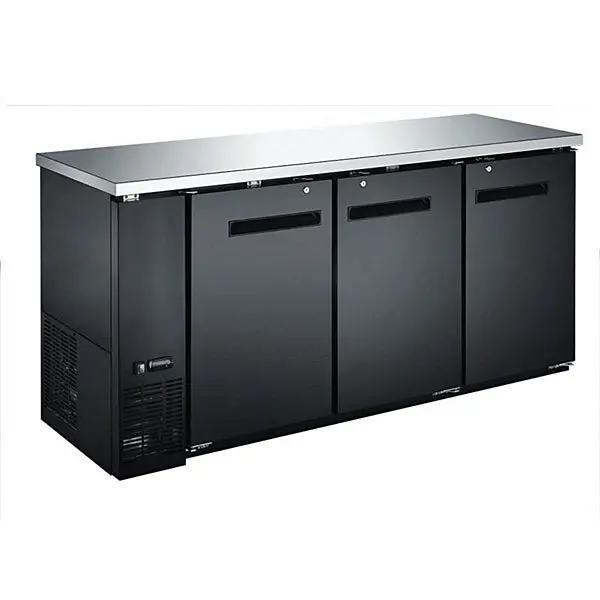 Omcan 73-Inch Three-Door Solid Beer Bottle Cooler – 19.6 Cu. Ft., Model 50061 1