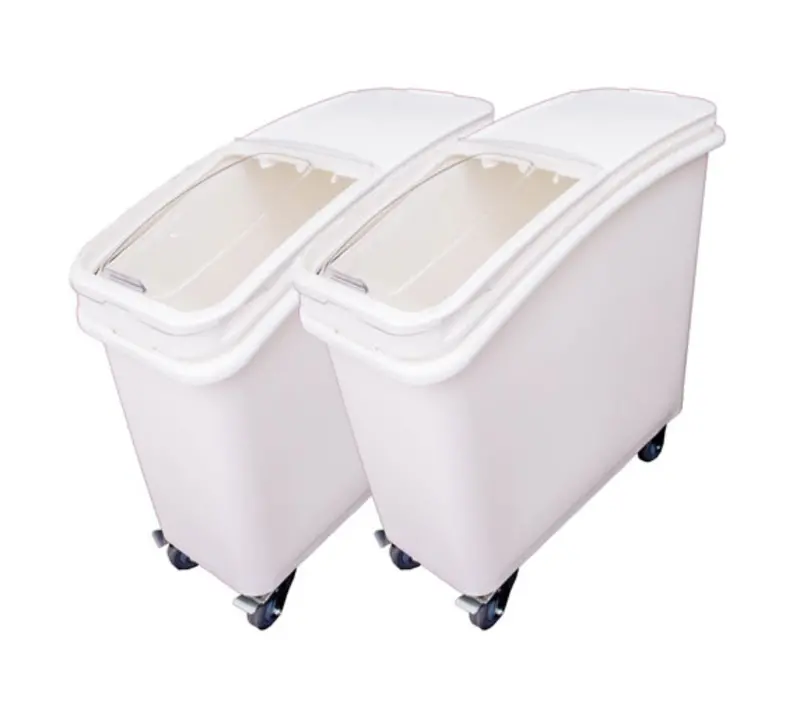Omcan 79.5-Liter (21-Gallon) Ingredient Storage Bin – Sliding Lid & Scoop, 2-Pack (Model 80985) 1