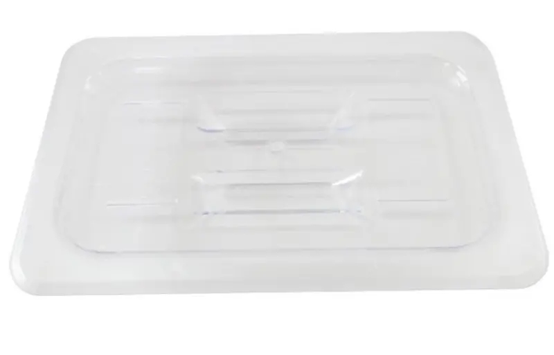 Omcan Polycarbonate Quarter-Size Clear Solid Food Pan Cover (Model 80020) 1