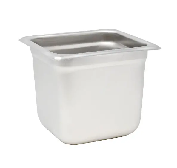 Omcan Sixth-Size Anti-Jam Steam Table Pan – 6-Inch Deep, Stainless Steel (80279) 1