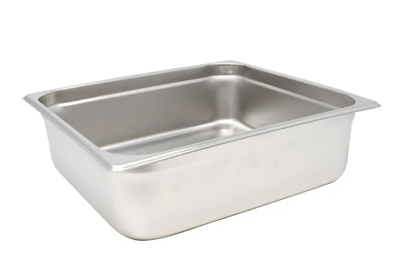 Omcan Two-Third-Size Stainless Steel Steam Table Pan – 4" Depth (Model 80614) 1