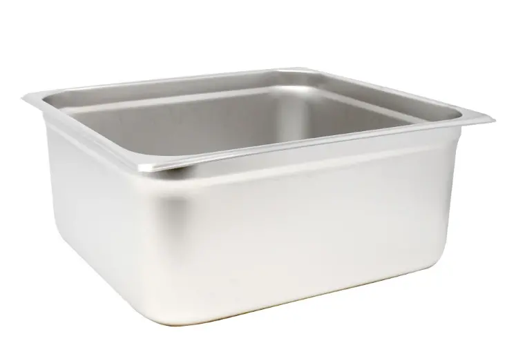 Omcan Two-Third-Size Stainless Steel Steam Table Pan – 6" Deep Anti-Jam Design (Model 80615) 1