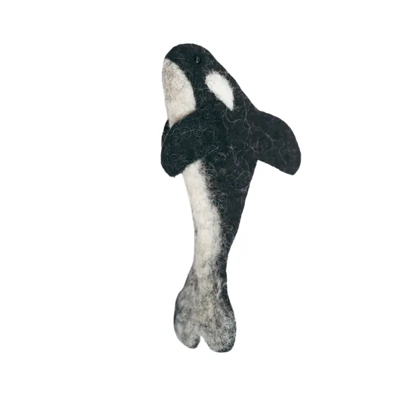 Orca Whale Felt Finger Puppet – Ocean-Themed Educational Toy 1