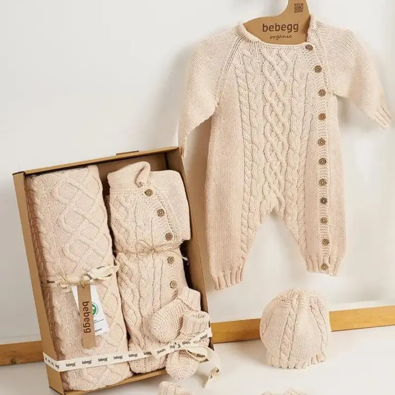 Organic Cotton Baby Knitwear Bundle – 5-Piece Outfit Set 1