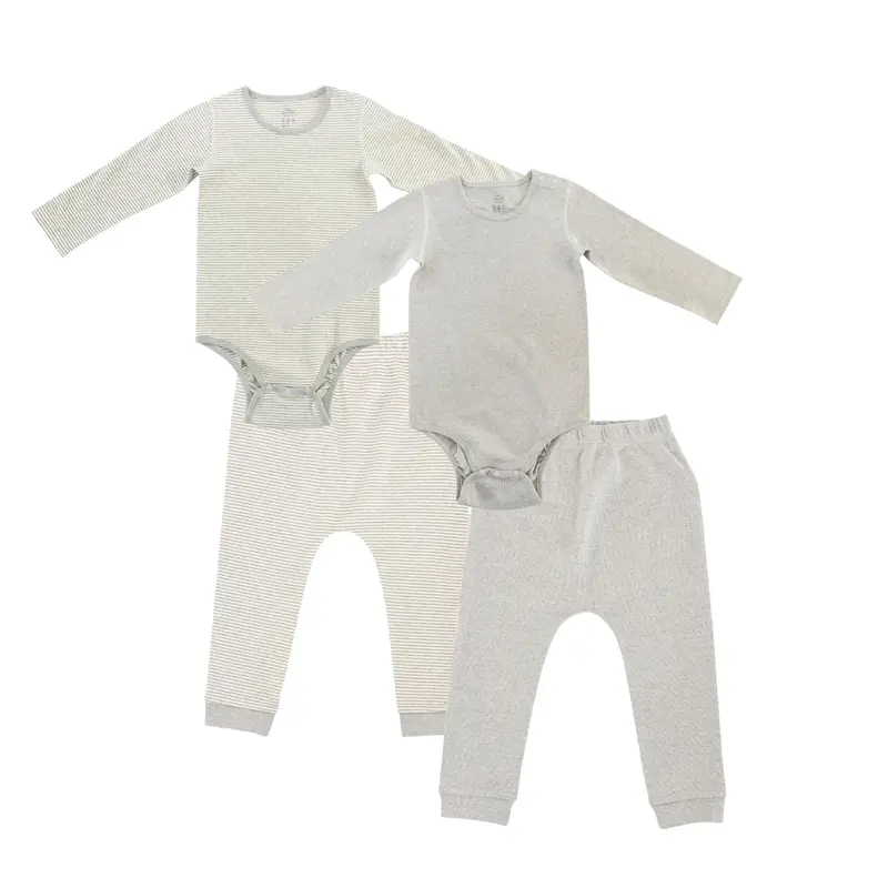 Organic Cotton Long Sleeve Onesie & Harem Pants Set 1