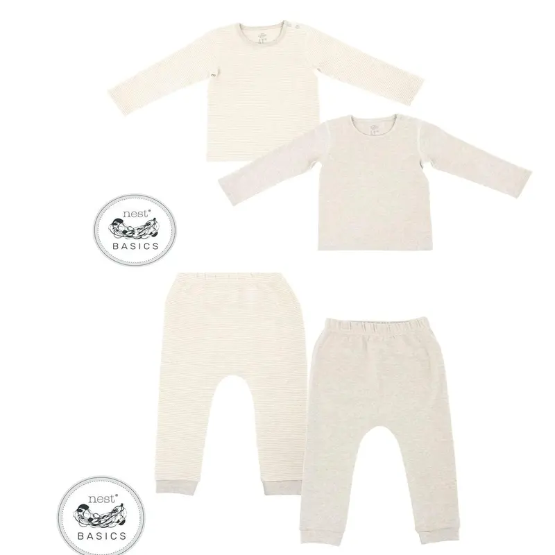 Organic Cotton Long-Sleeve Tee & Harem Leggings Set 1