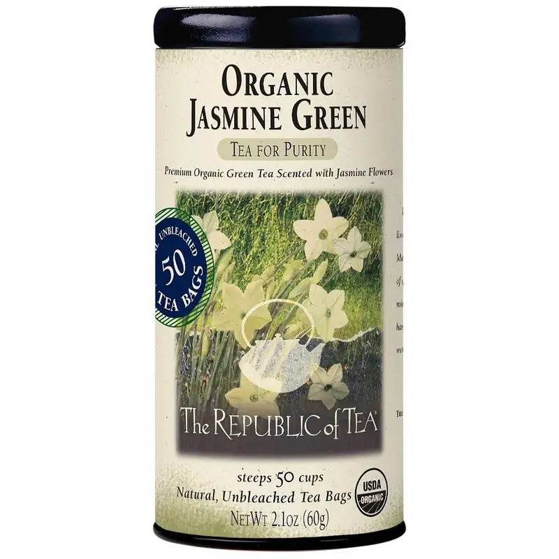 Organic Jasmine Green Tea Bags – Republic Of Tea Aromatic Loose-Leaf Style 1