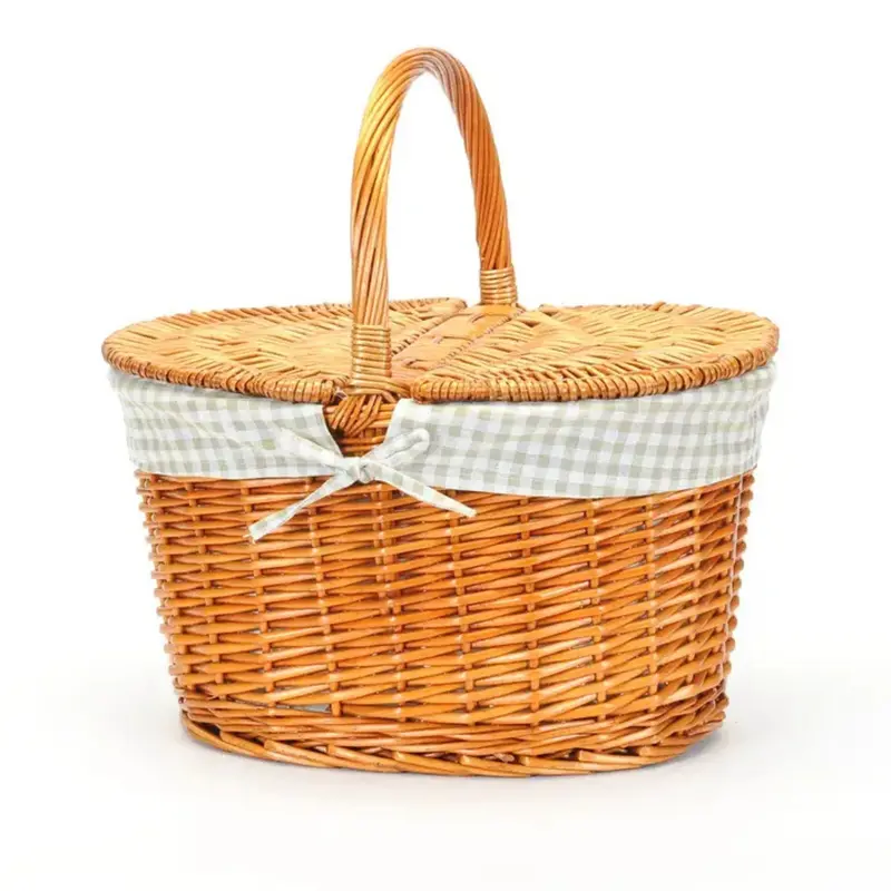 Oval Willow Wicker Picnic Basket 1