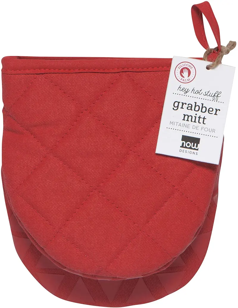 Oven Mitt Grabber In Red – Dual-Function Heat-Resistant Kitchen Tool By Now Designs 1