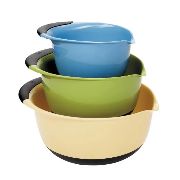 Oxo 3-Piece Nesting Mixing Bowl Set – Bpa-Free Plastic 1