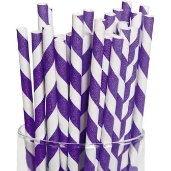 Partypartners Vibrant Purple Biodegradable Paper Straws 1