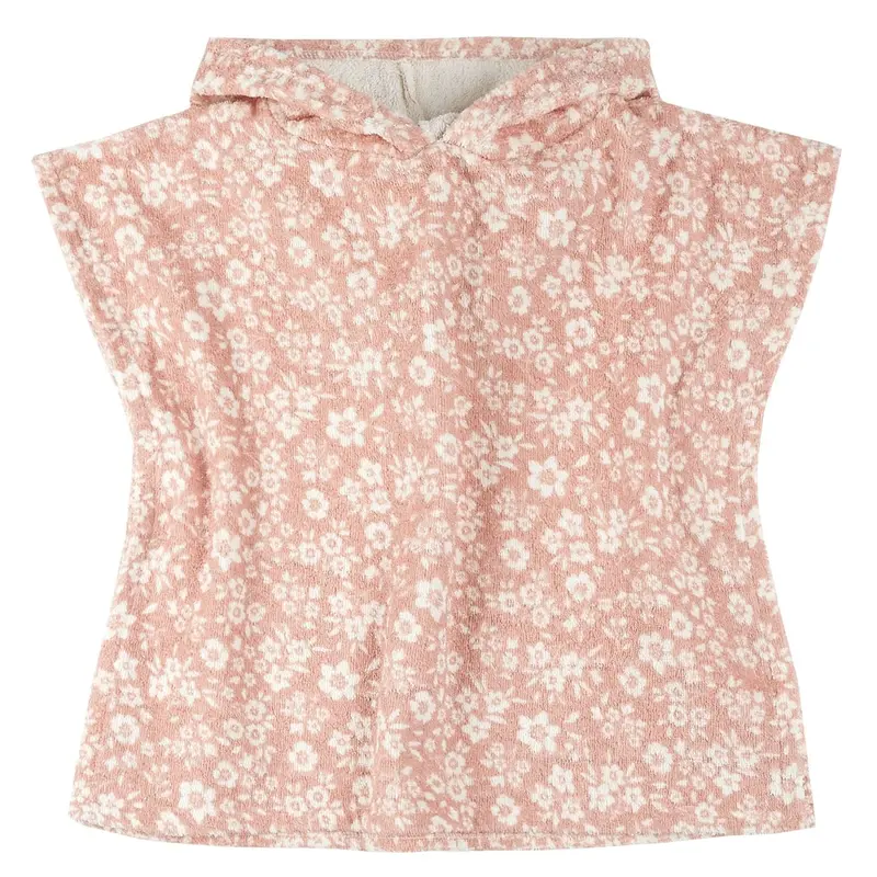 Pink Floral Beach Poncho For Children 1