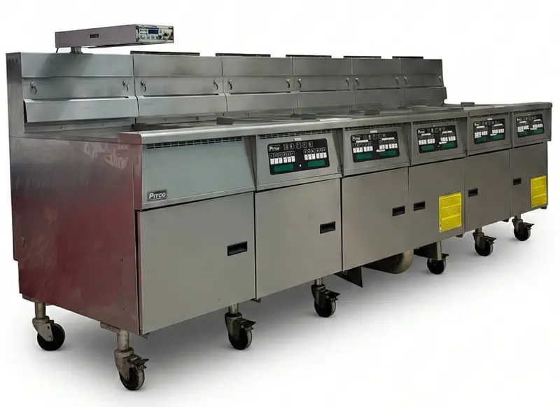 Pitco For02398 118-Inch Natural Gas Fryer – Solstice Bread/Batter Cabinet + Dump Station 1