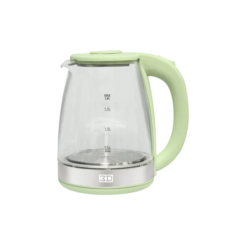 Pk-18Gbs 1.8 L Mint Green Glass Electric Kettle With 3D Heating 1