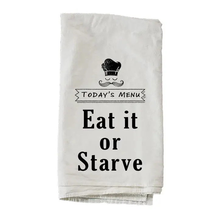 Playful 'Eat It Or Starve' Kitchen Towel – Kendrick Home 1