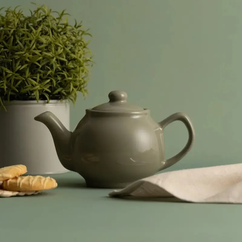 Price & Kensington 2-Cup Ceramic Teapot In Earthy Sage Green 1