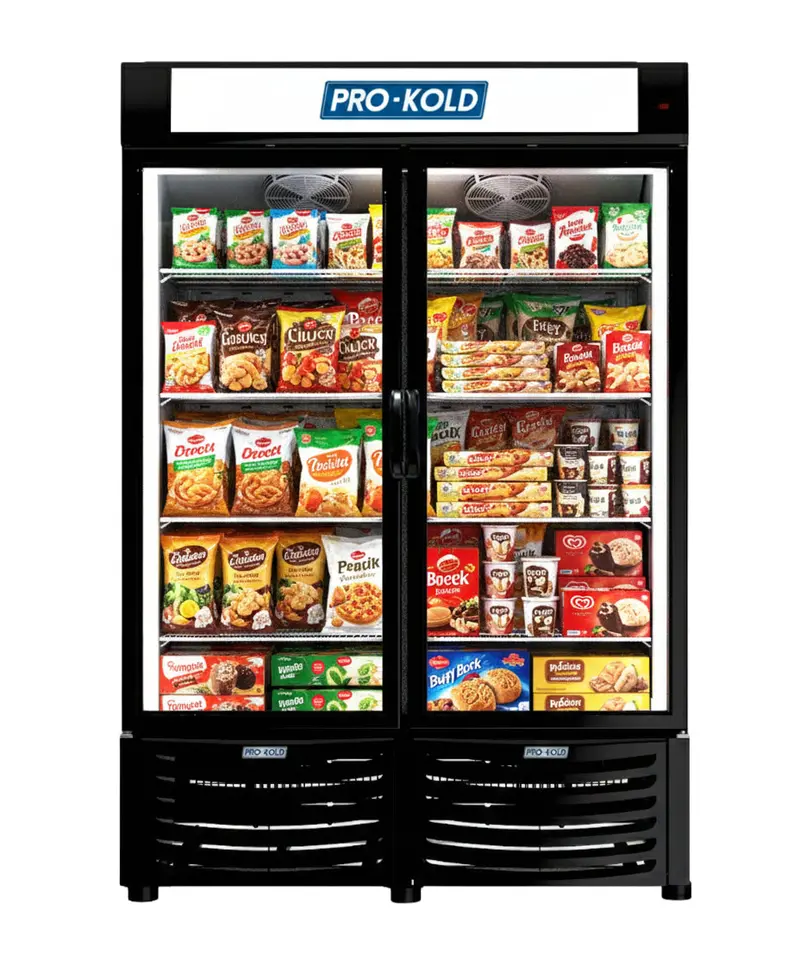 Pro-Kold 54-Inch Double-Door Glass Display Freezer – 32 Cu. Ft. Low-Temp Merchandising Unit (Durf-32W) 1