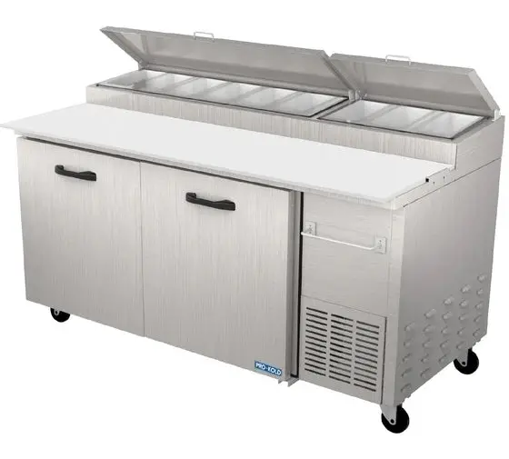 Pro-Kold Ptp-11 68-Inch Dual-Door Refrigerated Pizza Prep Table 1