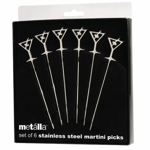 Prodyne Stainless Steel Martini Picks For Glass Service – Pack Of 6 1