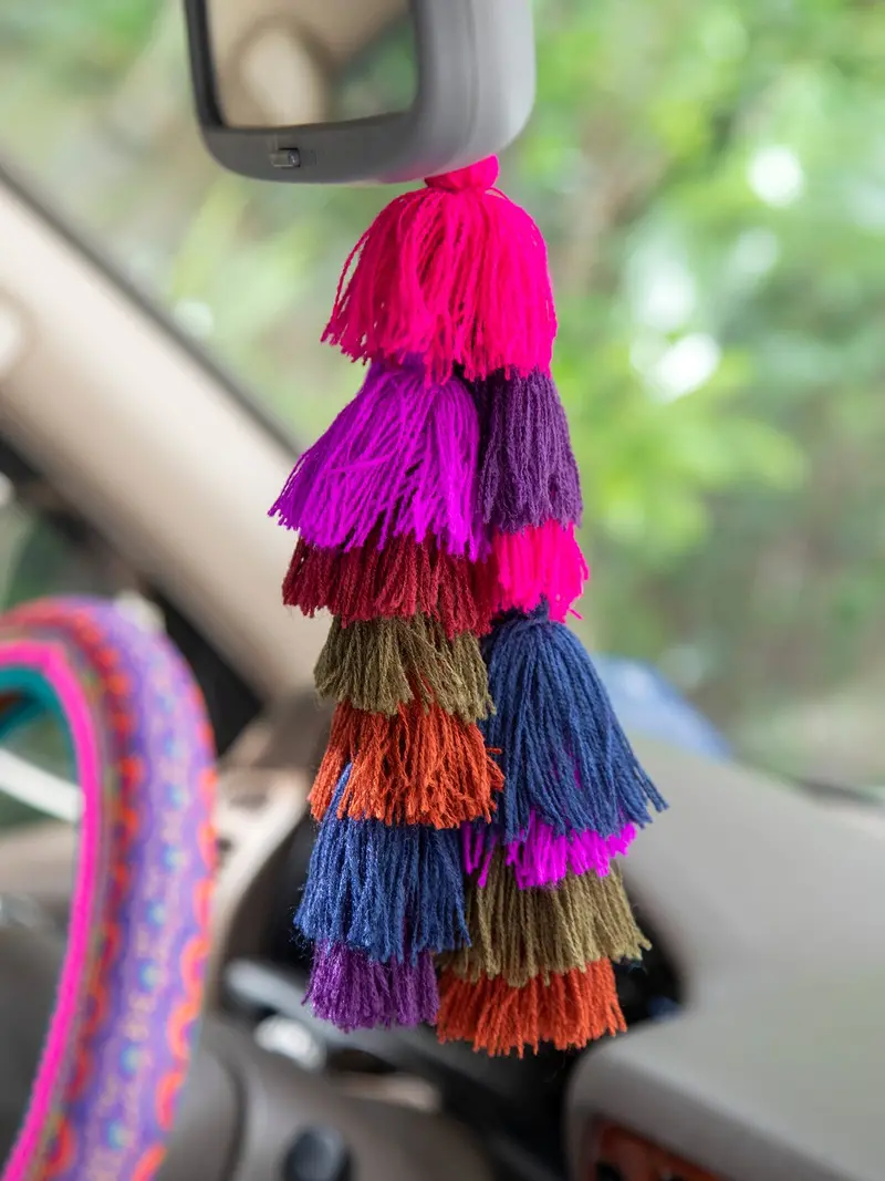 Purple Tassel Tie-On Hair Accessory 1