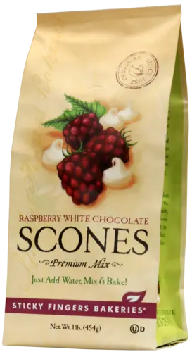 Raspberry White Chocolate Scone Mix – Sticky Fingers Bakery 1