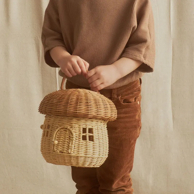 Rattan Mushroom-Shaped Storage Basket 1