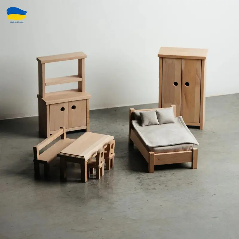 Realistic Wooden Furniture Toy Set 1