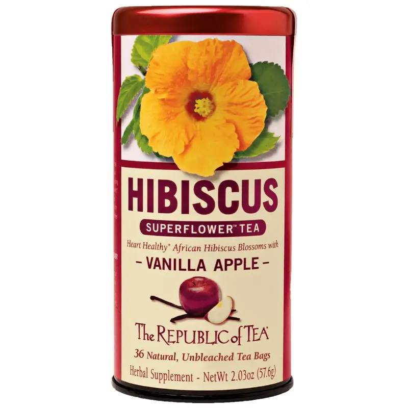 Republic Of Tea Hibiscus Vanilla Apple – Fruity Herbal Infusion 1