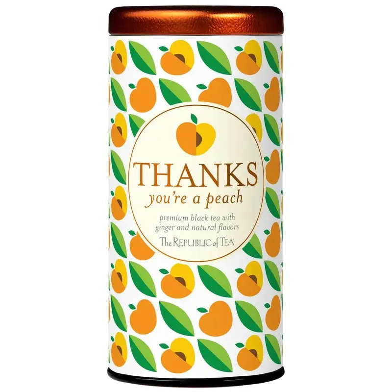 Republic Of Tea Peach Herbal Tea – Caffeine-Free Thank You Blend 1