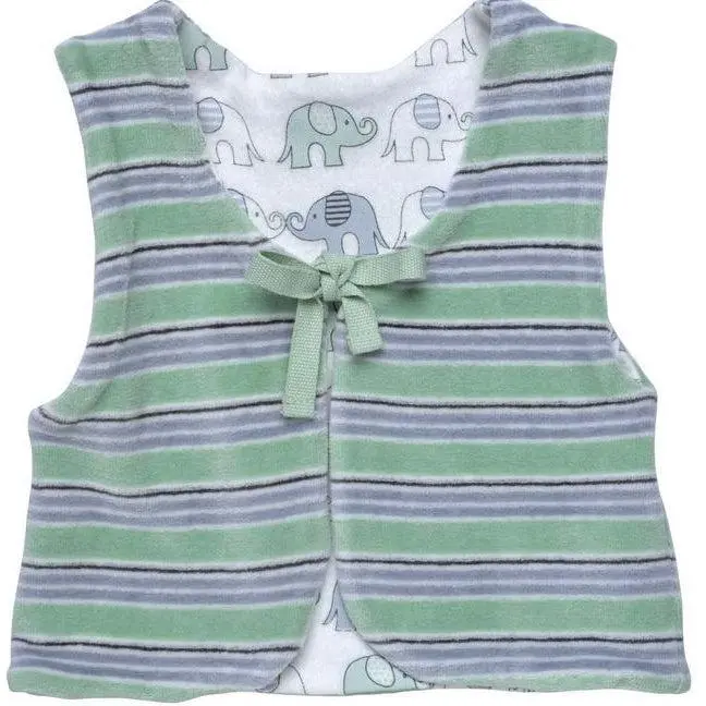 Reversible Elephant-Design Organic Velour Vest 1