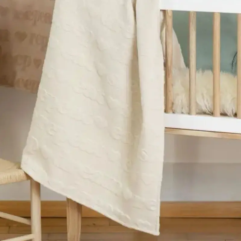 Riga-Style Baby Blanket Featuring 'Eat Sleep Repeat' Motif 1