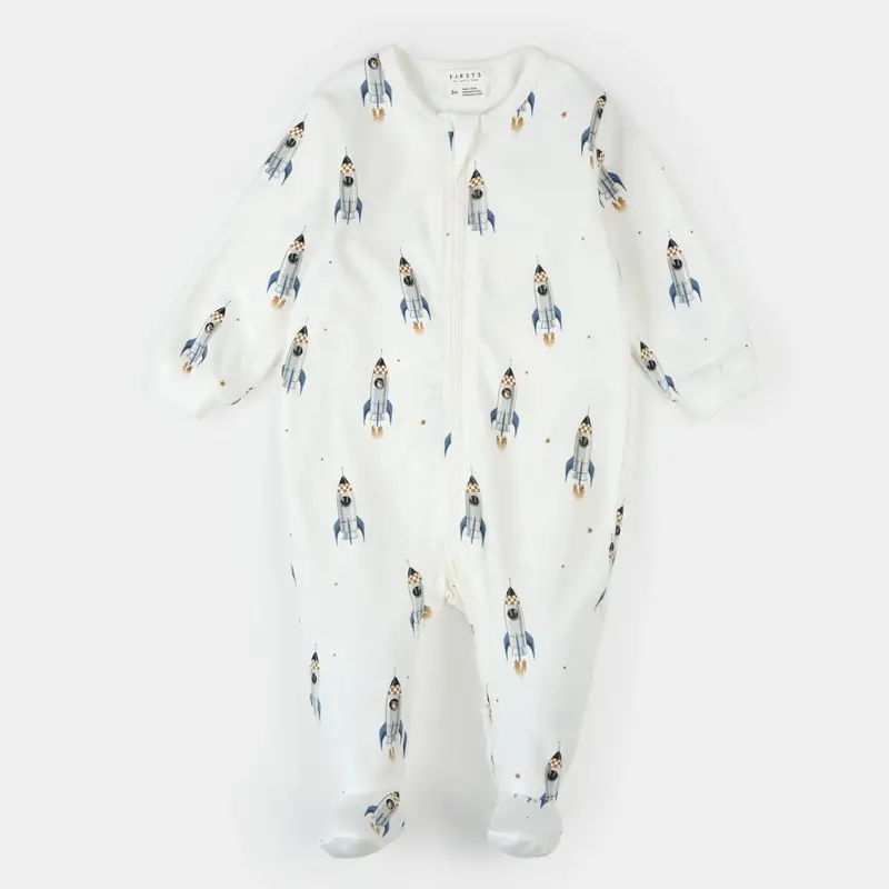 Rocket-Print Footed Pajama Sleeper 1