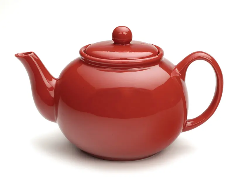 Rsvp Bold Red Ceramic Teapot With Curved Handle 1