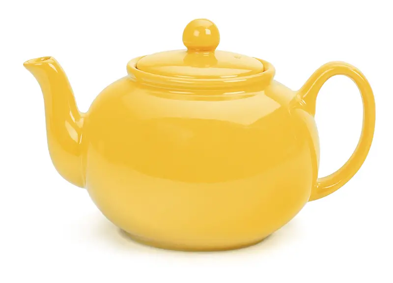 Rsvp Ceramic Yellow Teapot With Ergonomic Handle 1