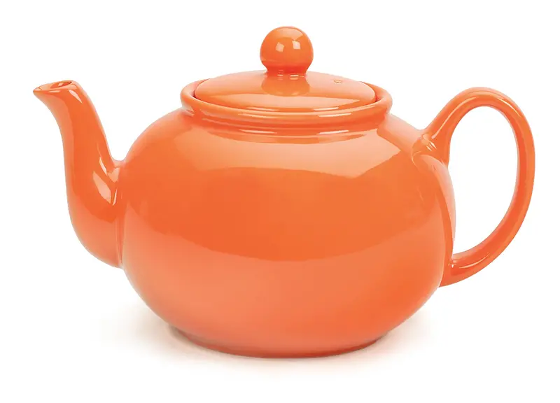 Rsvp Colorful Ceramic Teapot – Vibrant Orange Finish 1