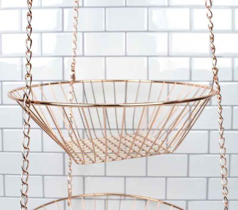 Rsvp Copper-Plated Hanging Basket Set For Kitchen Storage 1