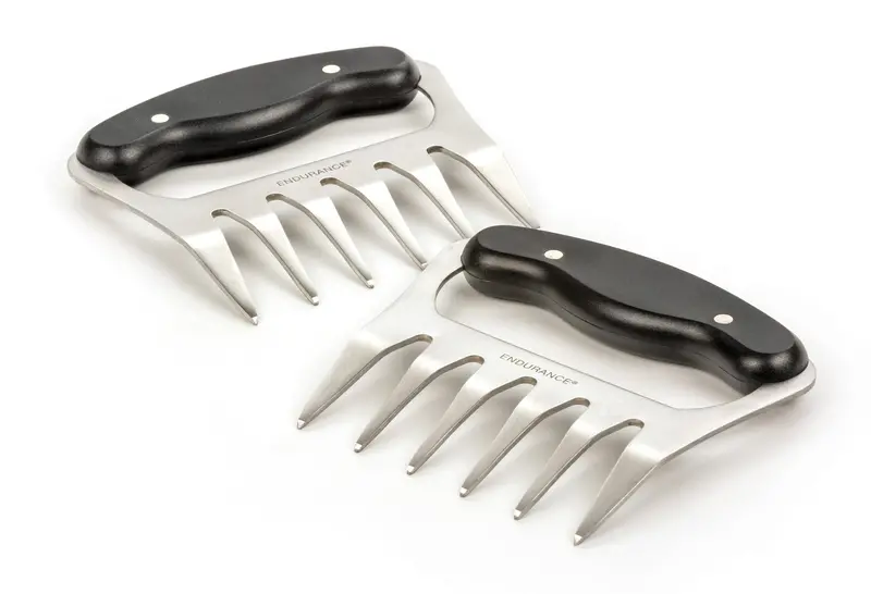 Rsvp Dual Stainless Steel Meat Shredder Forks For Effortless Pulled Meats 1