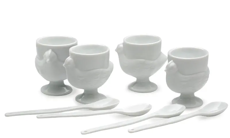 Rsvp Egg Serving Set – 8-Piece Cups And Spoons Kit 1