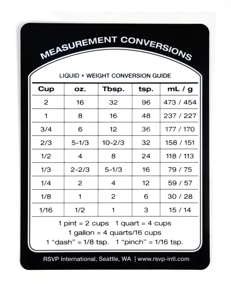 Rsvp Measurement Conversion Label For Jars And Containers 1