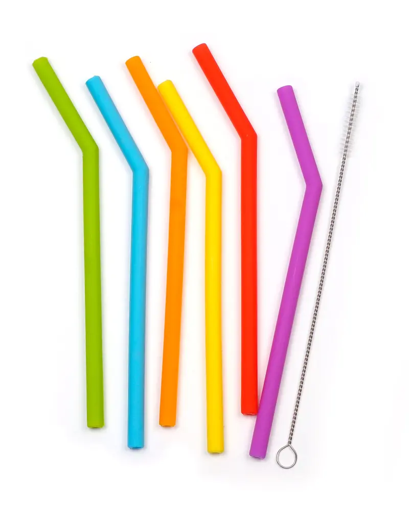 Rsvp Reusable Silicone Drinking Straws – Set Of Six Assorted Colors 1