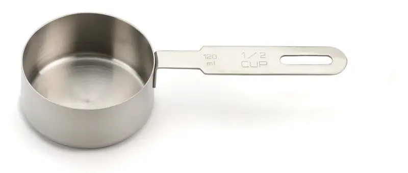 Rsvp Stainless Steel 1/2-Cup Measuring Cup – Precision Pouring Rim 1