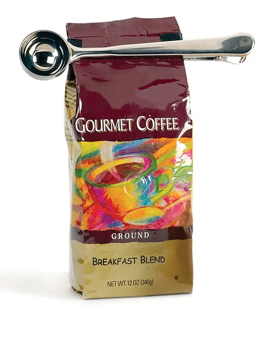 Rsvp Stainless Steel Coffee Scoop With Built-In Clip 1