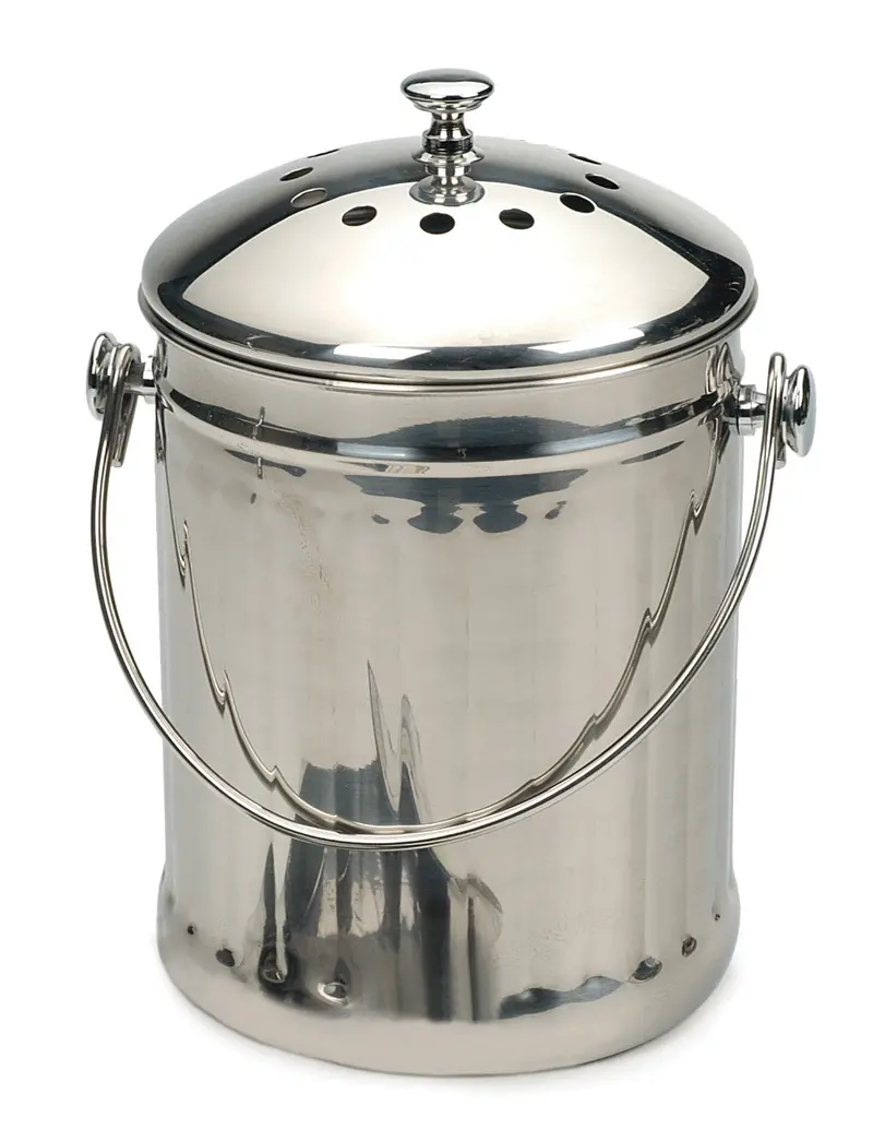 Rsvp Stainless Steel Compost Bin With Lid 1