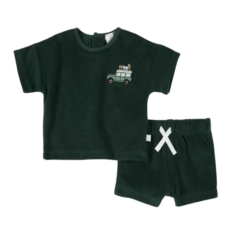 Safari Suv Terry Cloth Shorts Outfit Set 1