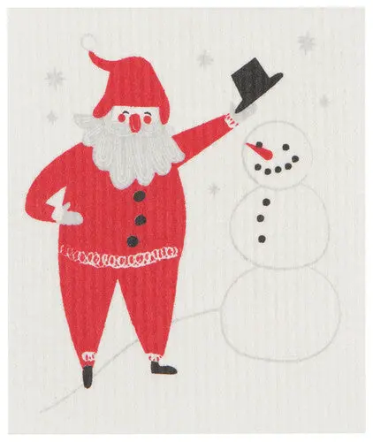 Santa-Themed Swedish Dishcloth – Now Designs 1